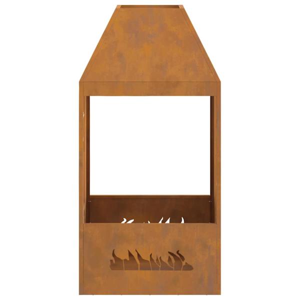 Feuerstelle 50x50x100 cm wetterfester Stahl