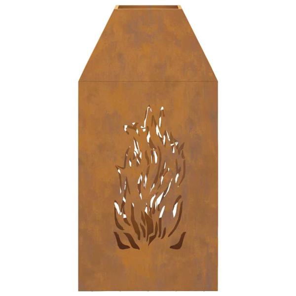 Feuerstelle 50x50x100 cm wetterfester Stahl