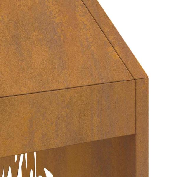 Feuerstelle 50x50x100 cm wetterfester Stahl