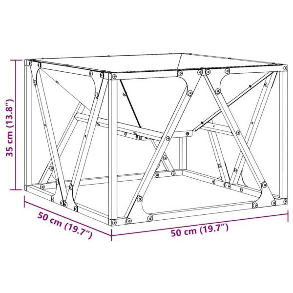 Feuerstelle Quadrat Schwarz 50x50x35 cm Stahl