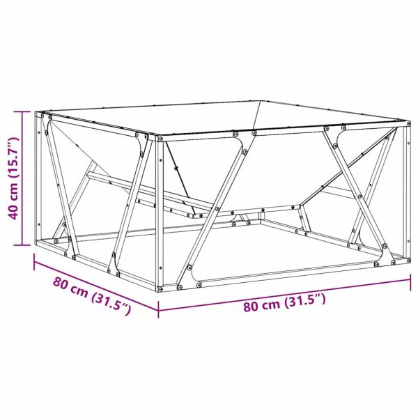 Feuerstelle Quadrat Schwarz 80x80x40 cm Stahl