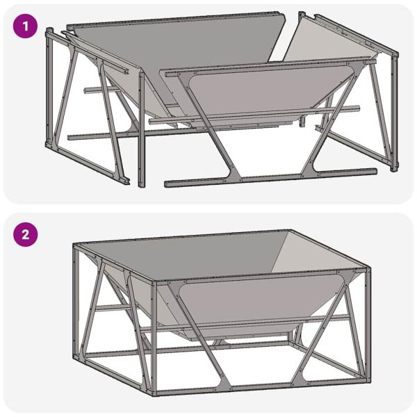 Feuerstelle Quadrat Schwarz 80x80x40 cm Stahl