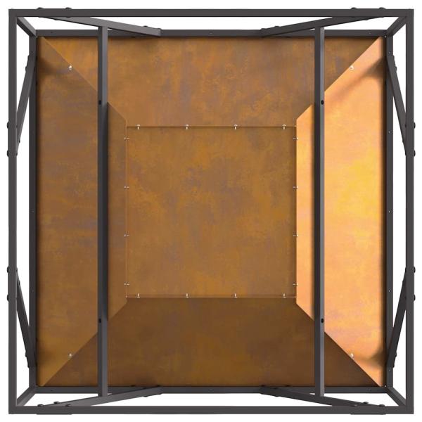 Feuerstelle Quadrat 80x80x40 cm Wetterstahl