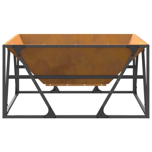 Feuerstelle Quadrat 80x80x40 cm Wetterstahl