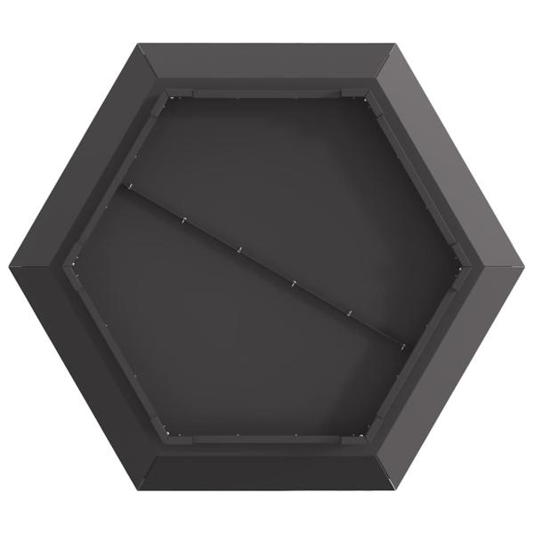 Feuerstelle Sechseckig Schwarz 75x75x28 cm Stahl
