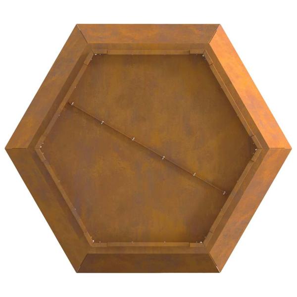 Feuerstelle Sechseckig 75x75x28 cm Wetterstahl