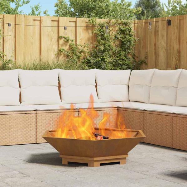 ARDEBO.de - Feuerstelle sechseckig 100x100x28 cm Wetterfestes Stahl