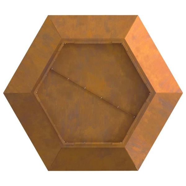 Feuerstelle sechseckig 100x100x28 cm Wetterfestes Stahl