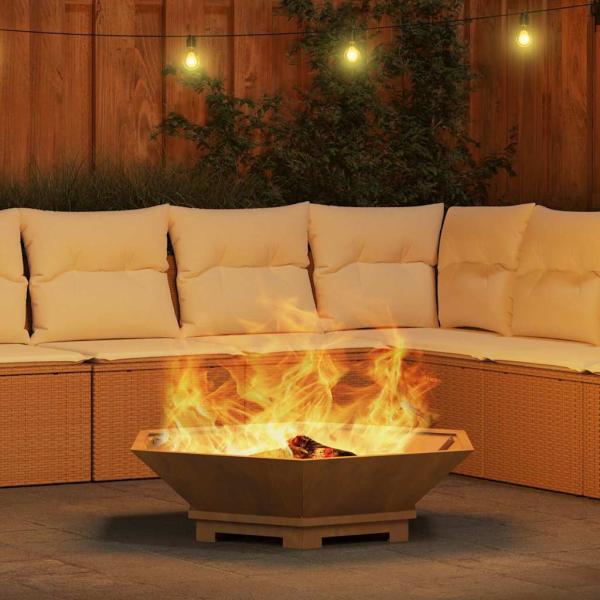 Feuerstelle sechseckig 100x100x28 cm Wetterfestes Stahl
