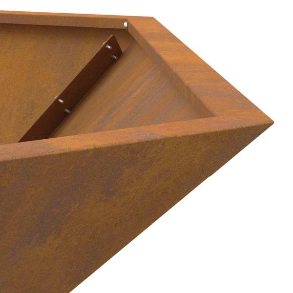 Feuerstelle sechseckig 100x100x28 cm Wetterfestes Stahl