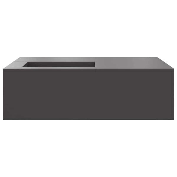 ARDEBO.de - Feuerstelle mit Holzlager Schwarz 100x100x30 cm Stahl