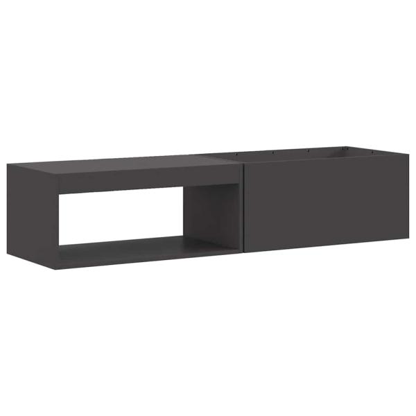 Feuerstelle mit Holzlager Schwarz 160x45x35 cm Stahl