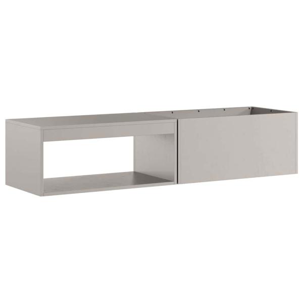 Feuerstelle mit Holzlager 160x45x35 cm Wetterfester Stahl