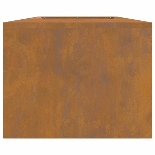 Feuerstelle mit Holzlager 160x45x35 cm Wetterfester Stahl