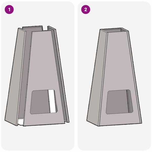 Feuerstelle Schwarz 50x35x100 cm Stahl