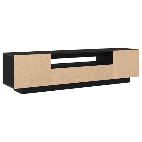TV-Schrank mit LED-Lichtern, Schwarz Eiche, 160x35x40 cm, Holzwerkstoff