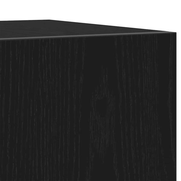 TV-Schrank mit LED-Lichtern, Schwarz Eiche, 160x35x40 cm, Holzwerkstoff
