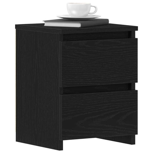 Nachttische mit Schubladen 2 Stk Schwarz Eiche 30x30x40 cm