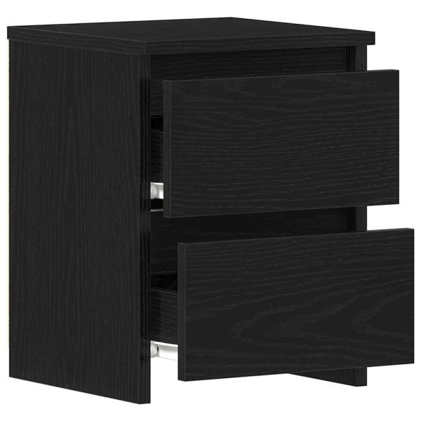 Nachttische mit Schubladen 2 Stk Schwarz Eiche 30x30x40 cm