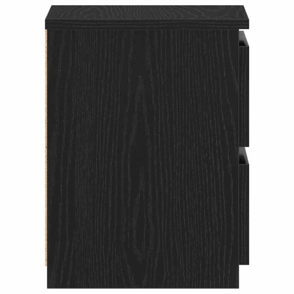 Nachttische mit Schubladen 2 Stk Schwarz Eiche 30x30x40 cm
