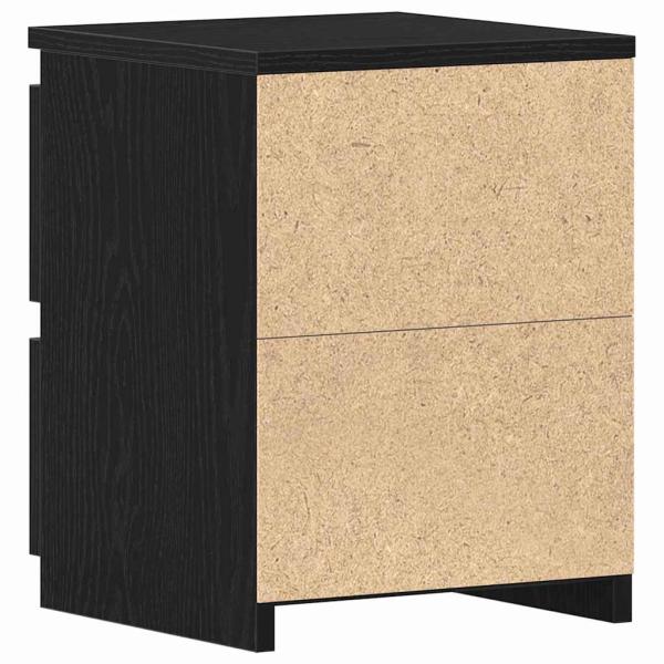 Nachttische mit Schubladen 2 Stk Schwarz Eiche 30x30x40 cm