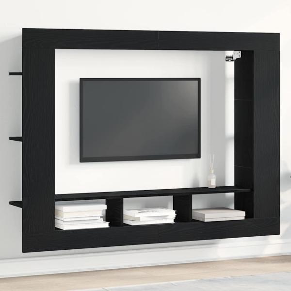ARDEBO.de - TV-Schrank Wandmontiert Schwarz Eiche 152x22x113 cm