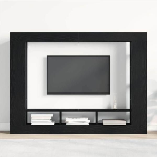 TV-Schrank Wandmontiert Schwarz Eiche 152x22x113 cm
