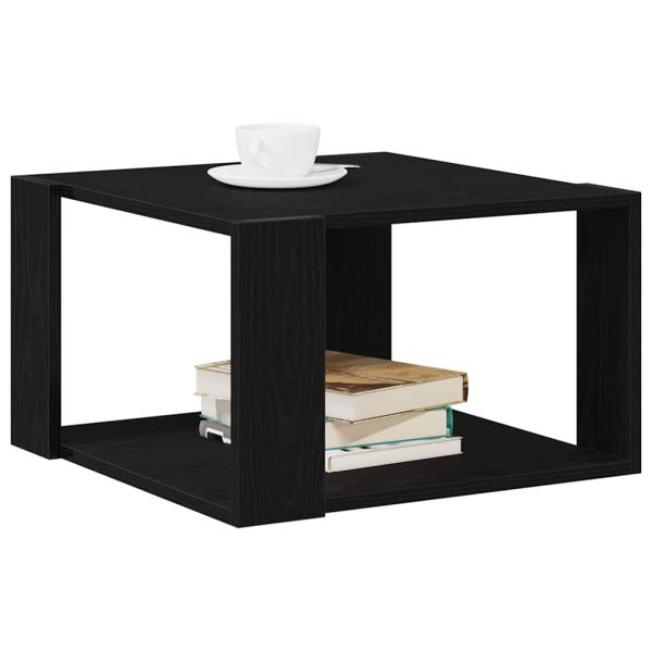 Couchtisch schwarz, Eichenholz, 85x55x31 cm, Holzwerkstoff