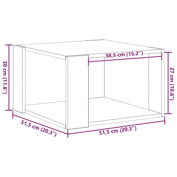 Couchtisch schwarz, Eichenholz, 85x55x31 cm, Holzwerkstoff