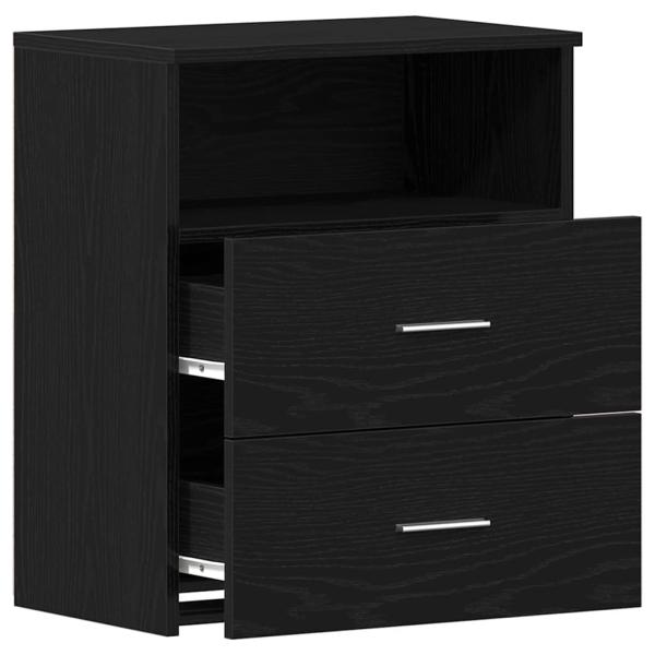 Nachttische 2er Set Schwarz Eiche 50x32x60cm Holzwerkstoff