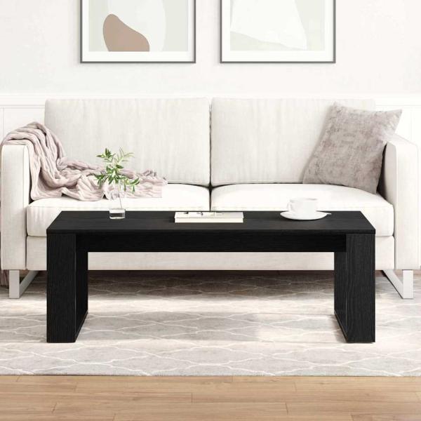 Couchtisch in Schwarz mit Eiche, 102x50x35 cm aus Holzwerkstoff