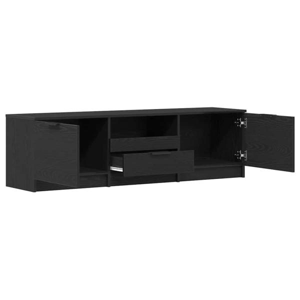 TV-Schrank - Schwarzes Eichenholz - 140x35x40 cm - Aus Holzwerkstoff gefertigt