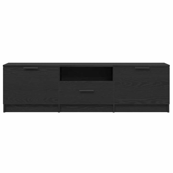 TV-Schrank - Schwarzes Eichenholz - 140x35x40 cm - Aus Holzwerkstoff gefertigt