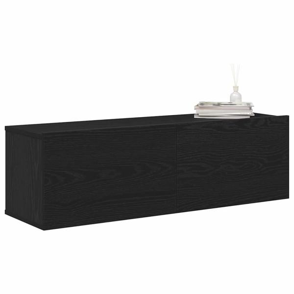 TV-Schränke 2er Set Schwarz Eiche 100x30x30 cm Holzfaser