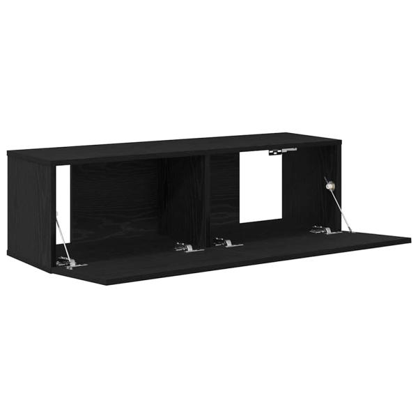 TV-Schränke 2er Set Schwarz Eiche 100x30x30 cm Holzfaser