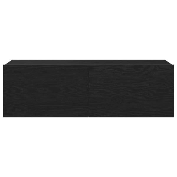 TV-Schränke 2er Set Schwarz Eiche 100x30x30 cm Holzfaser