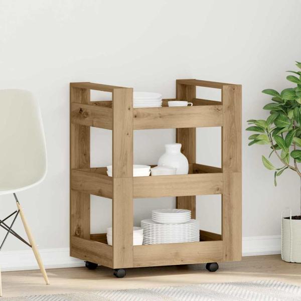 ARDEBO.de - Küchenwagen Artisan Eiche 60x45x80 cm Ingenieurholz