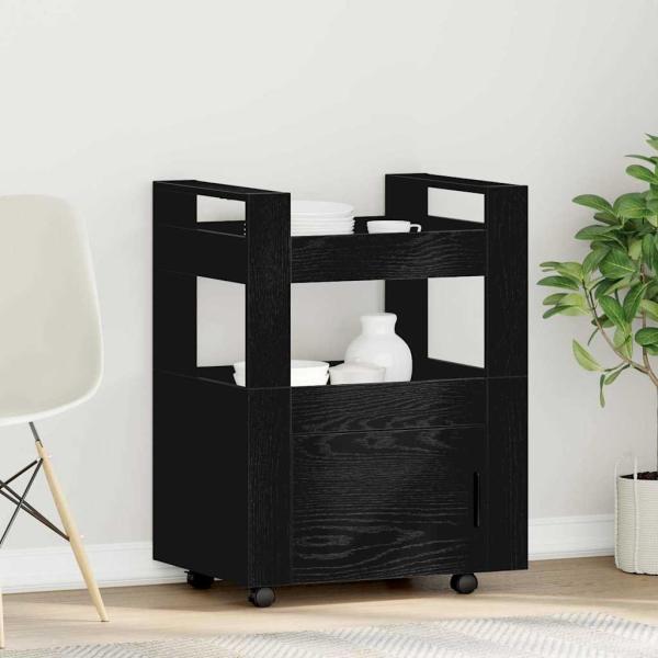 ARDEBO.de - Küchenwagen Schwarze Eiche 60x45x80 cm Holzwerkstoff