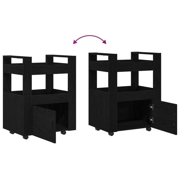 Küchenwagen Schwarze Eiche 60x45x80 cm Holzwerkstoff