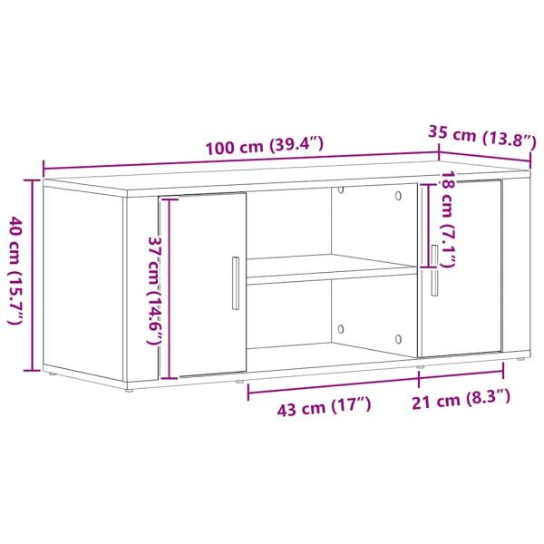 TV-Schrank Artisan Eiche 100x35x40 cm Spanplatte