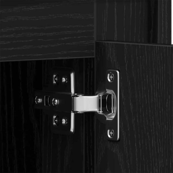 TV Schrank Schwarz Eiche 80x35x45 cm Engineered Wood