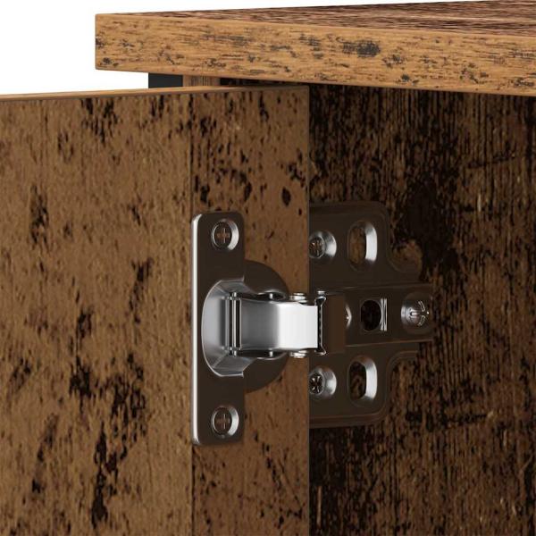 TV-Schrank Alteiche 80x40x50 cm Ingenieurholz und Stahl