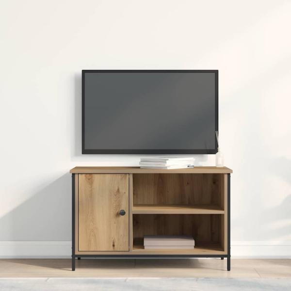 TV-Schrank Artisan Eiche 80x40x50 cm Holzwerkstoff und Stahl