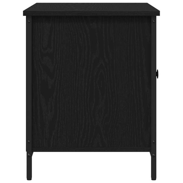 TV-Schrank Schwarz Eiche 80x40x50 cm Tischlerplatten und Stahl