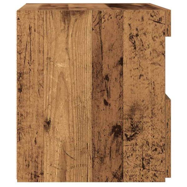 Nachttisch mit LED-Lichtern Alte Holz 50x40x45 cm