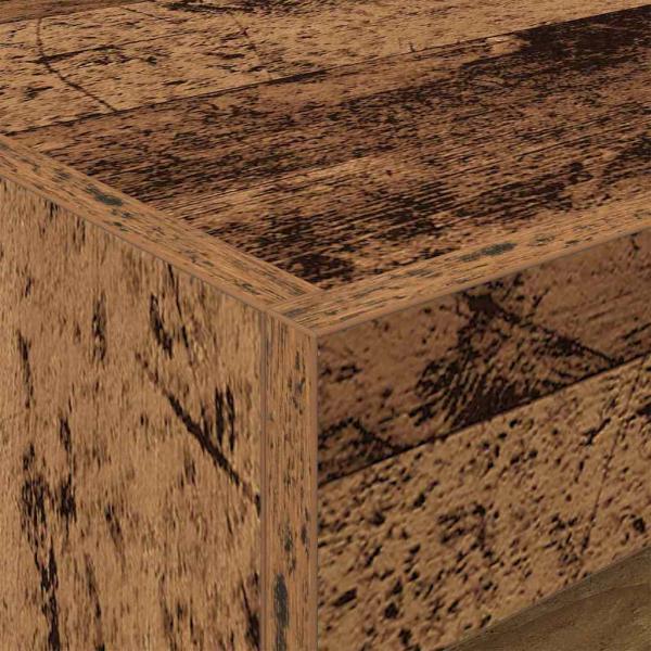 Nachttisch mit LED-Lichtern Alte Holz 50x40x45 cm