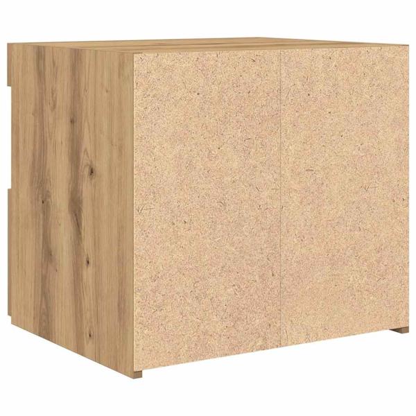 Nachttisch mit LED-Lichtern Artisan Eiche 50x40x45 cm