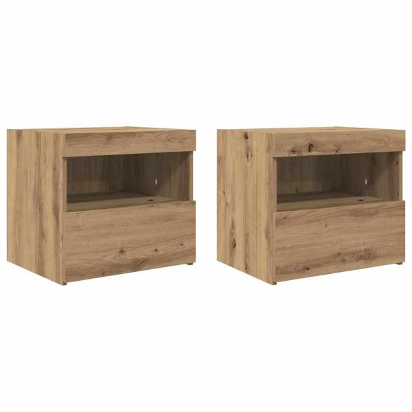 Nachttisch 2 stk. Artisan-Eiche 50 x 40 x 45 cm Holzwerkstoff
