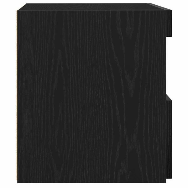 Nachttisch mit LED-Lichtern Schwarz Eiche 50x40x45 cm