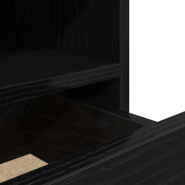 Nachttisch mit LED-Lichtern 2 Stück Schwarz Eiche 40x39x48,5 cm